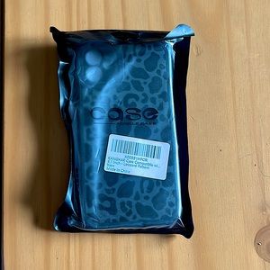 NWT Black Leopard Print Phone Case with Screen Protector and Waterproof Bag